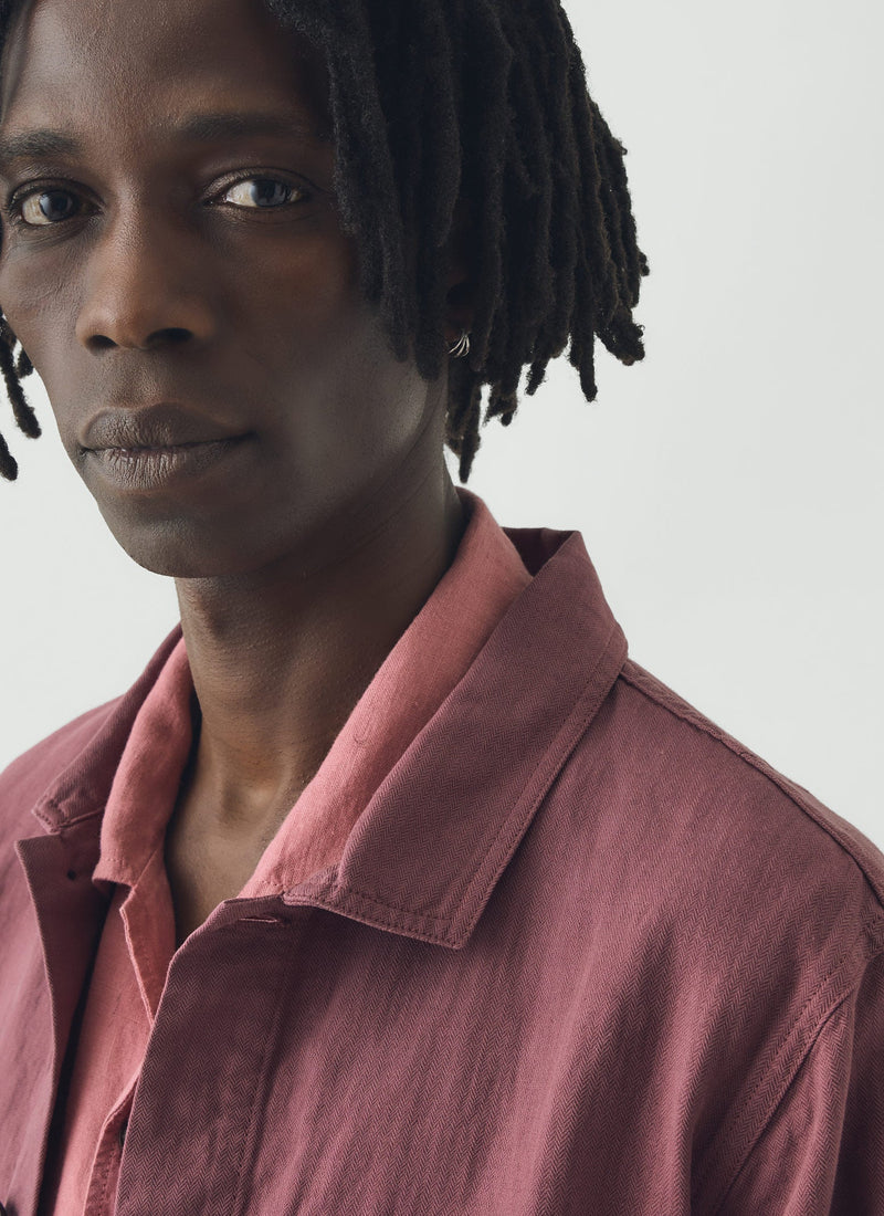 Arlo Garment Dyed Herringbone Jacket | Mauve