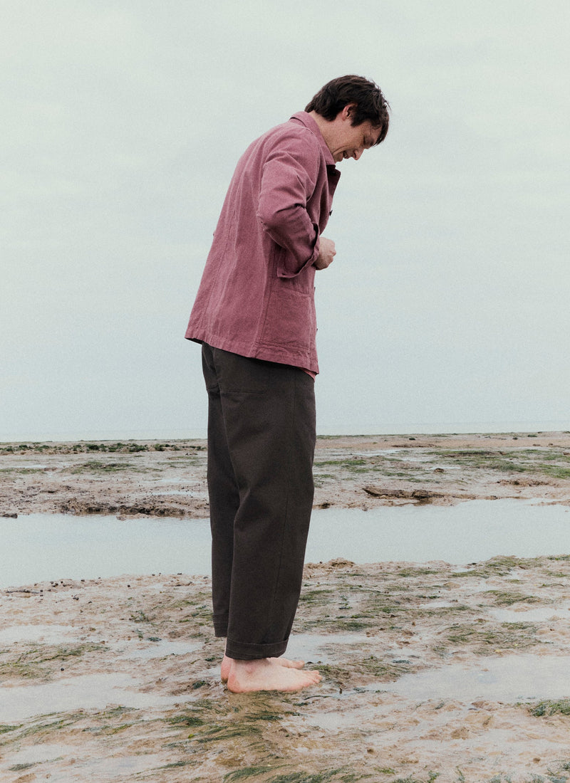 Arlo Garment Dyed Herringbone Jacket | Mauve