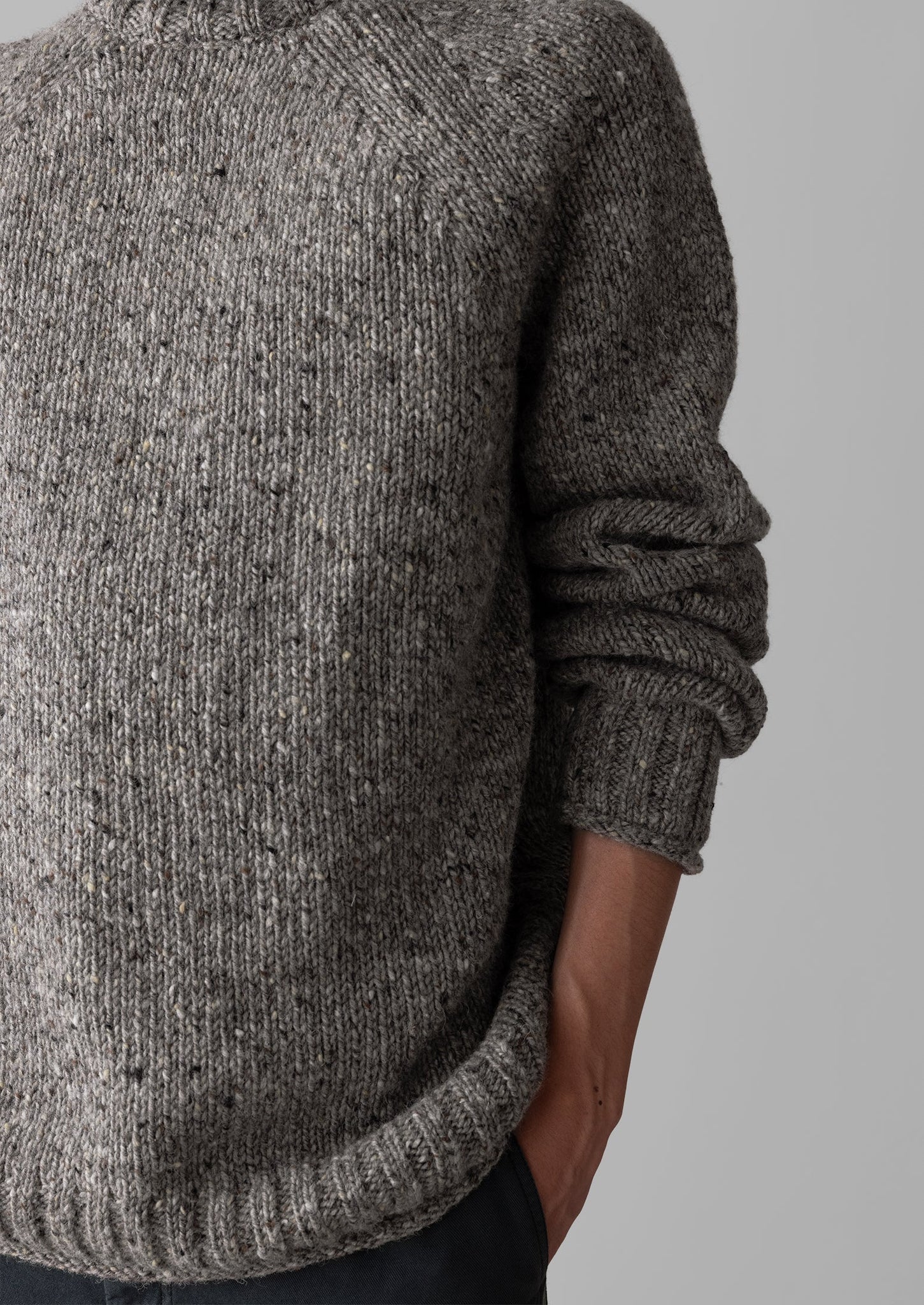 Donegal Roll Neck Sweater | Smoke