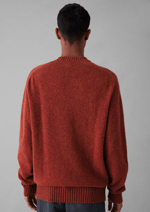 Wool Crew Neck Sweater | Red Granite