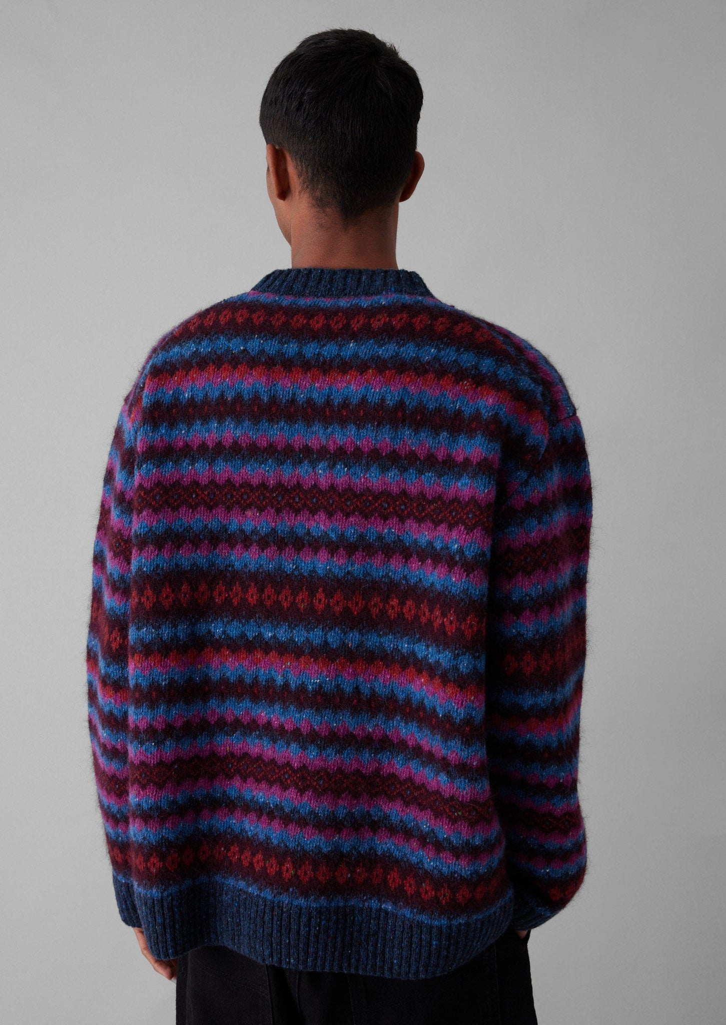 Soundwave Jacquard Crew Neck Sweater | Amethyst Multi