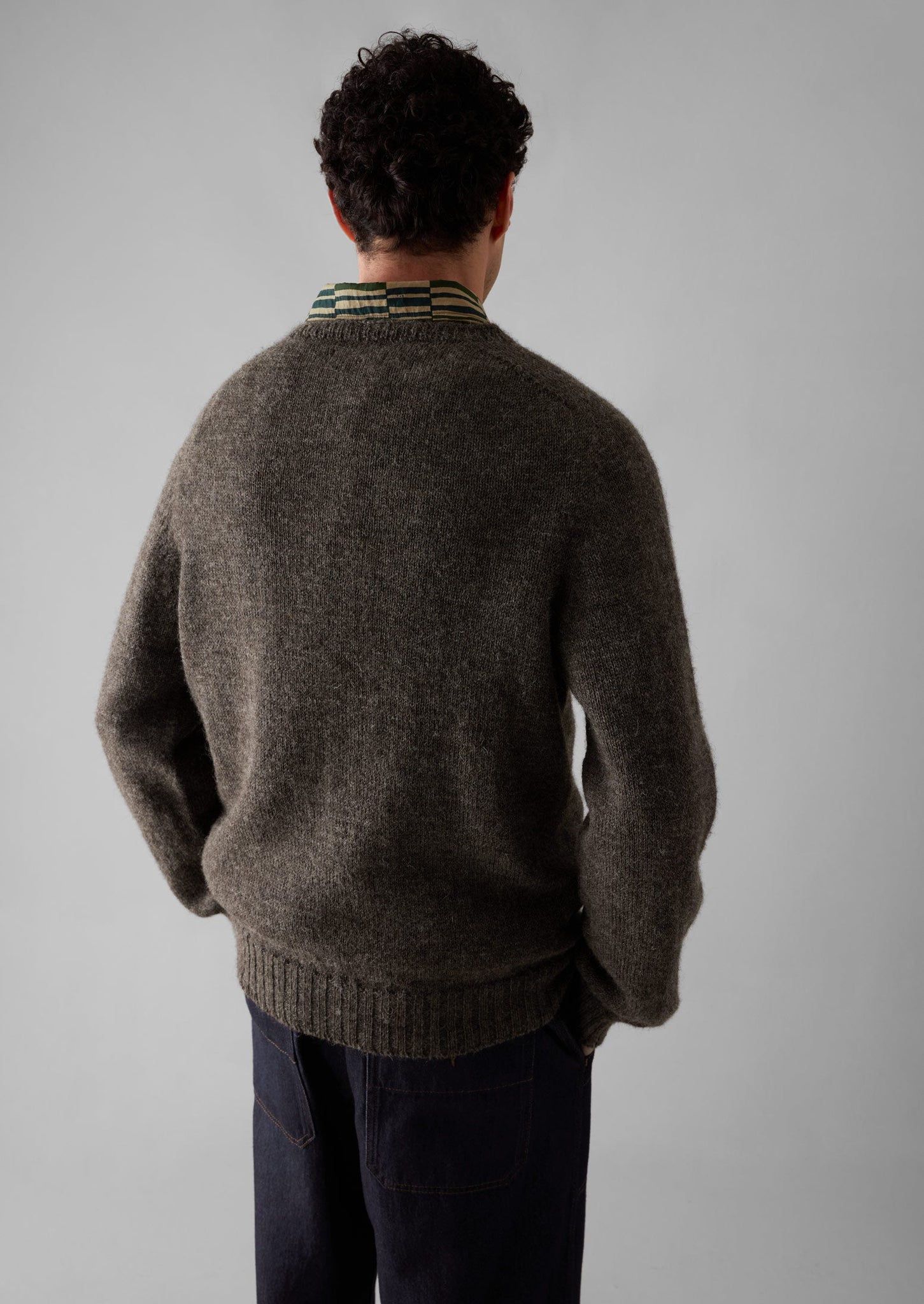 Seamless Shetland Wool Sweater | Grey