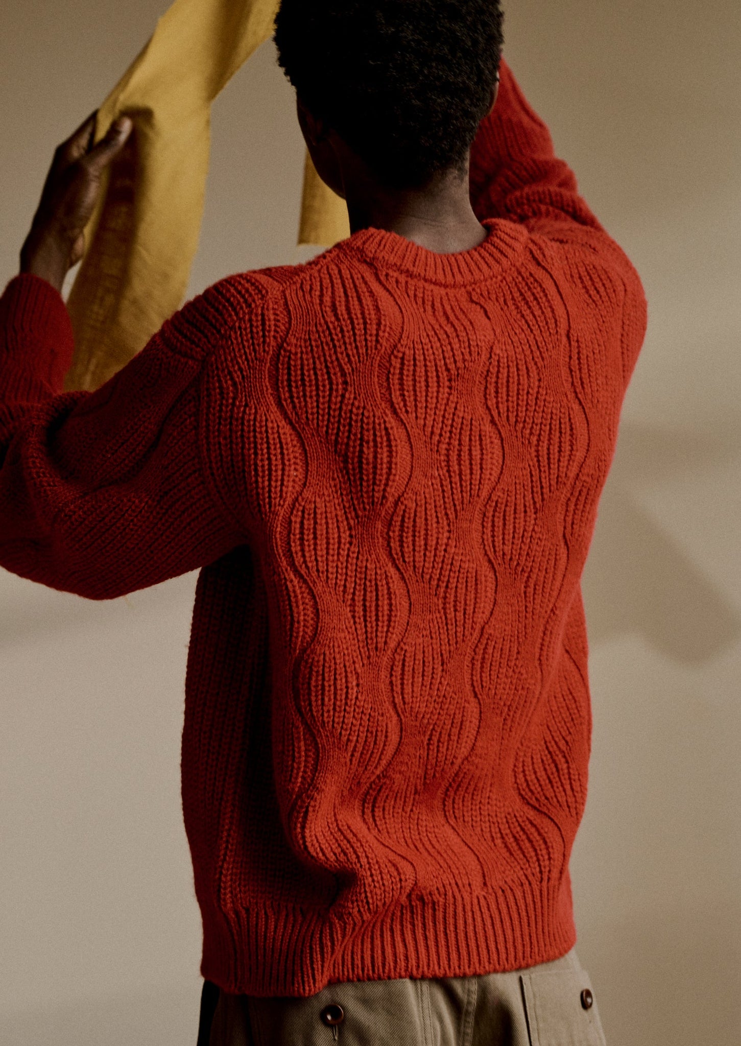 Kite String Ribbed Wool Sweater | Tangerine