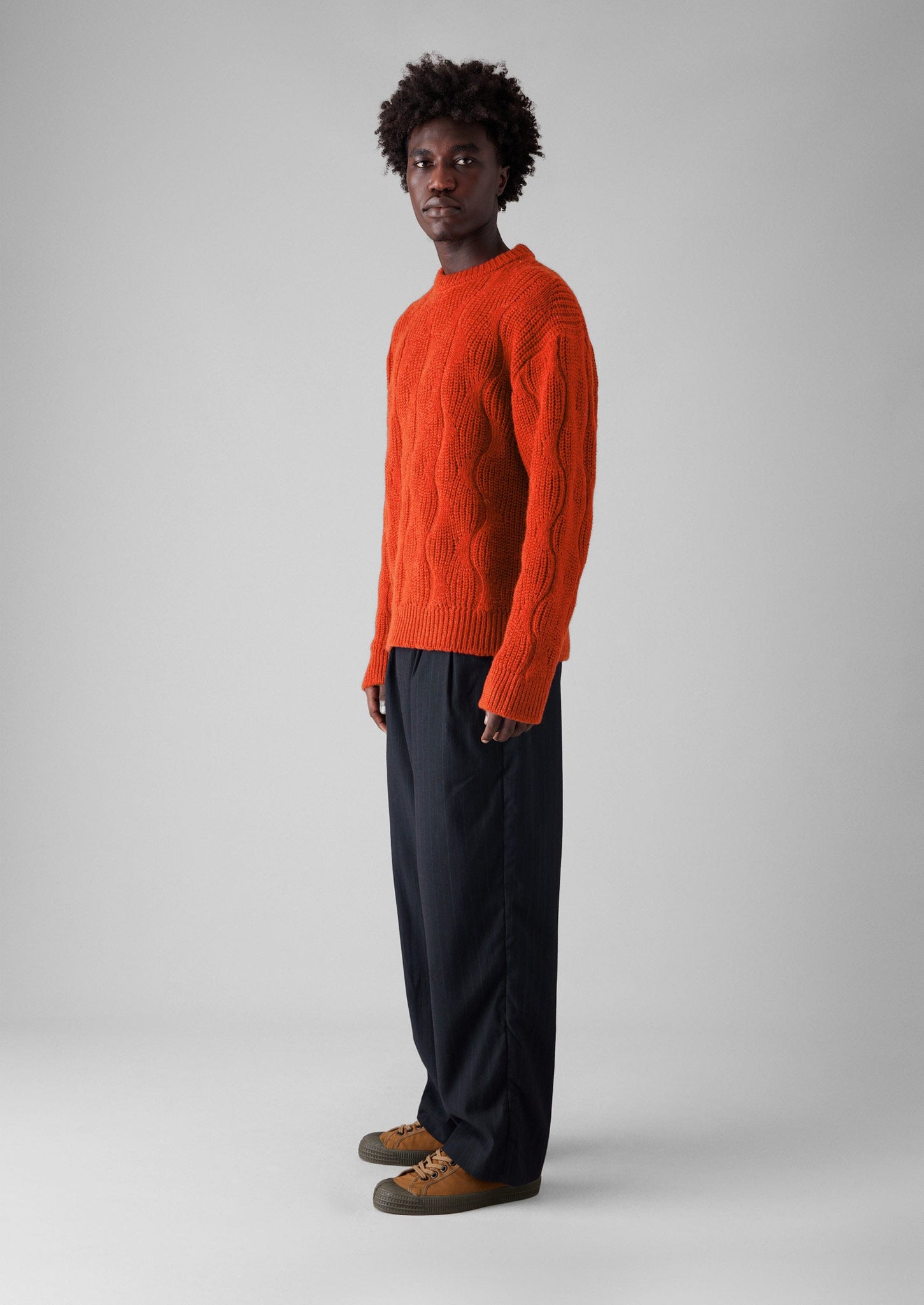 Kite String Ribbed Wool Sweater | Tangerine