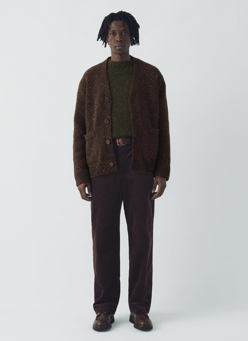 Donegal Wool V-Neck Cardigan | Bark