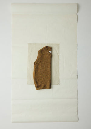 Donegal Wool Knitted Tank | Ochre