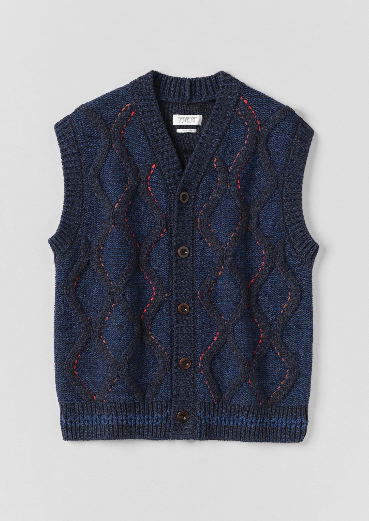 Hand Embellished Button Through Tank | Blue Multi