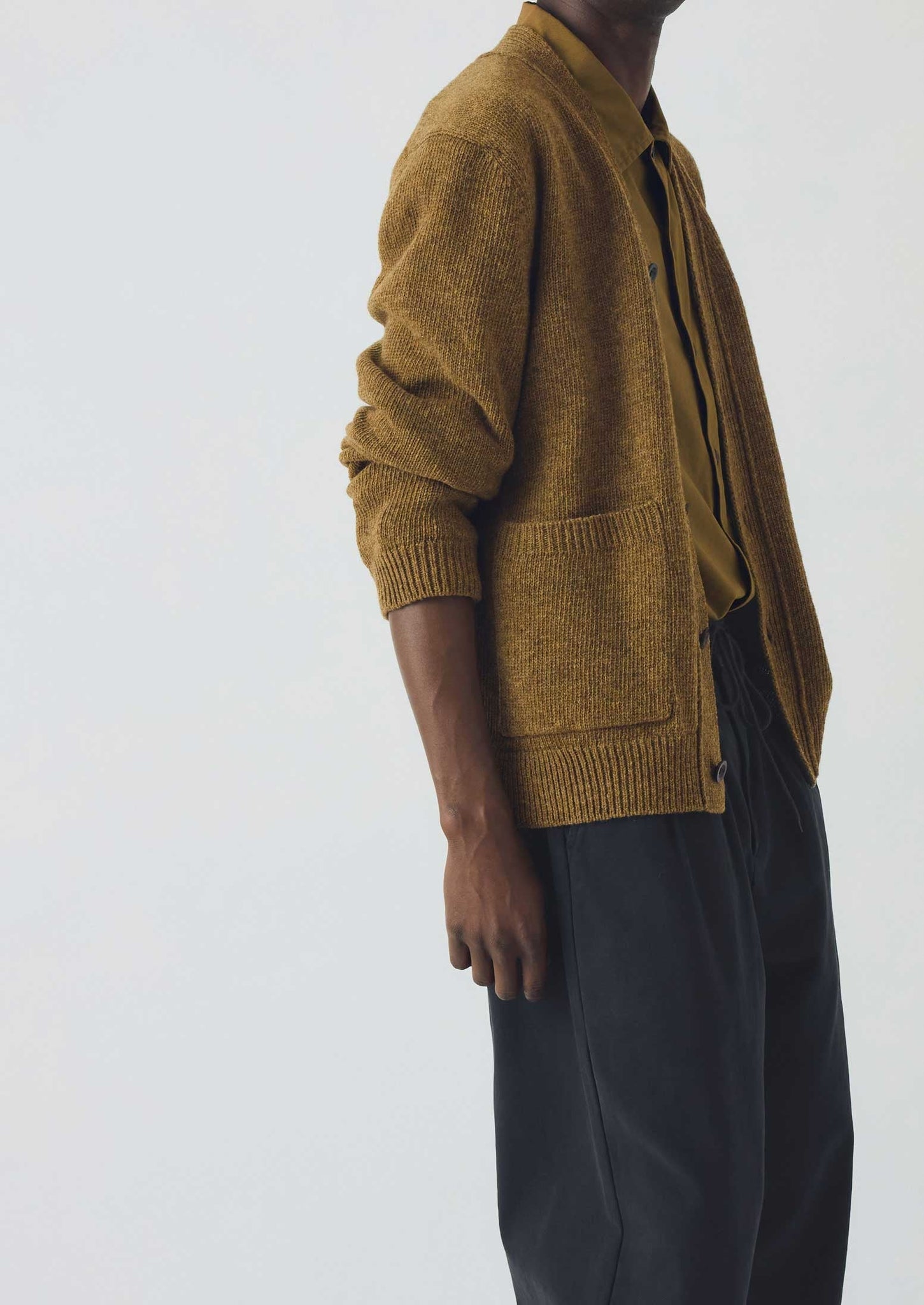 Melange Wool Cardigan | Dijon