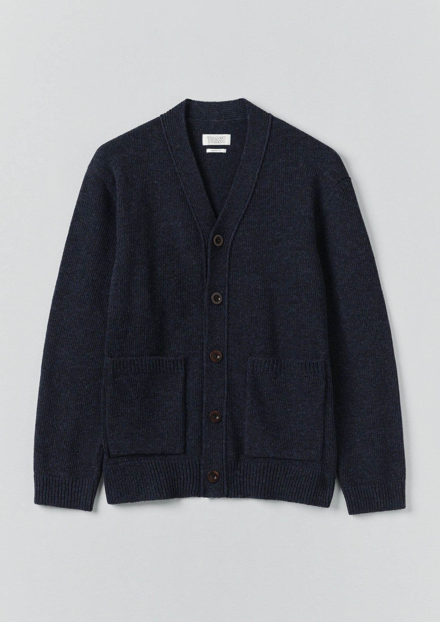 Melange Wool Cardigan | Navy Melange