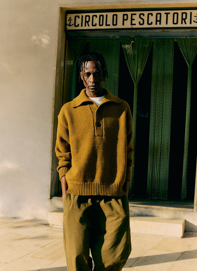 Half Placket Wool Pullover | Acorn