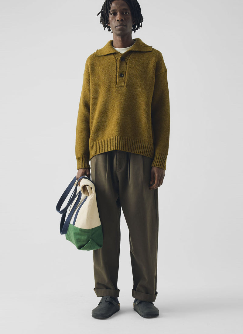 Half Placket Wool Pullover | Acorn
