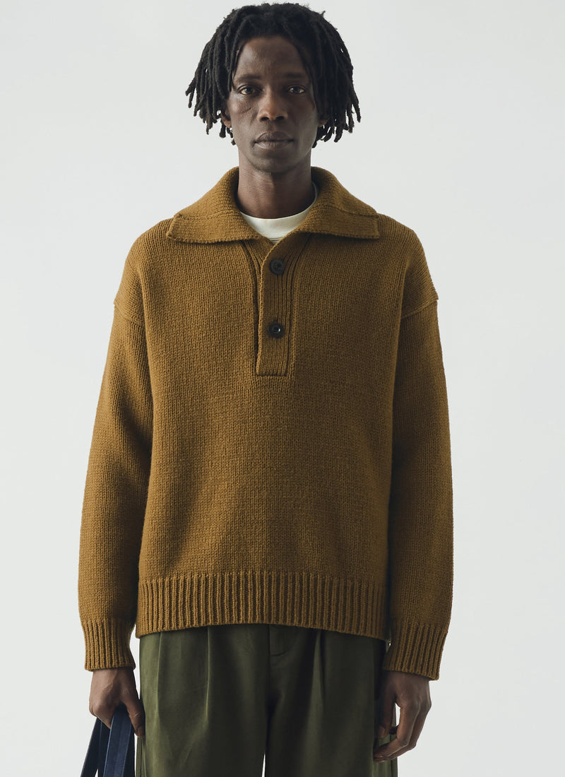 Half Placket Wool Pullover | Acorn