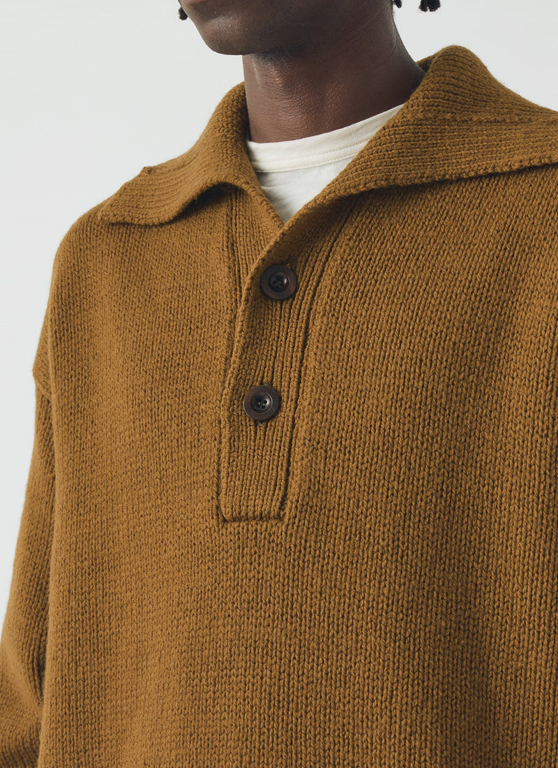 Half Placket Wool Pullover | Acorn
