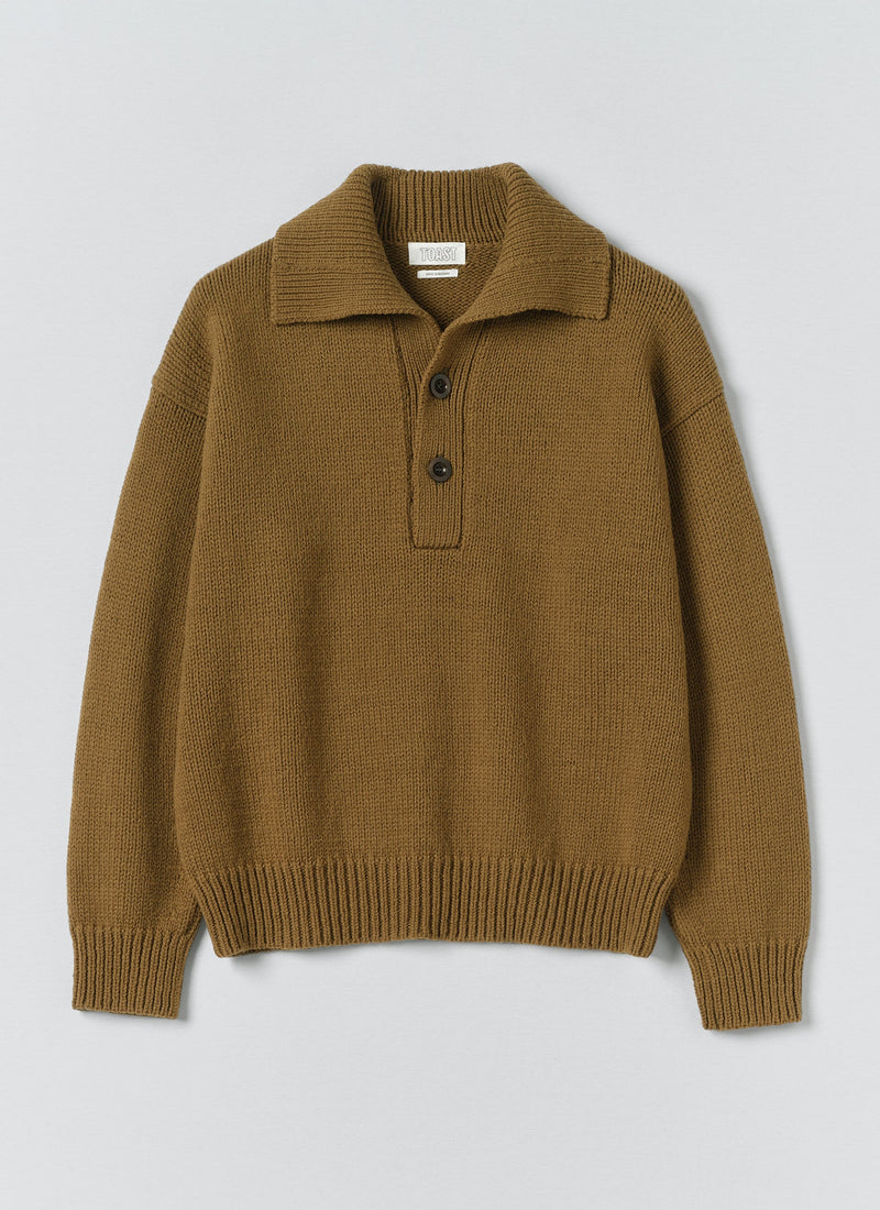 Half Placket Wool Pullover | Acorn