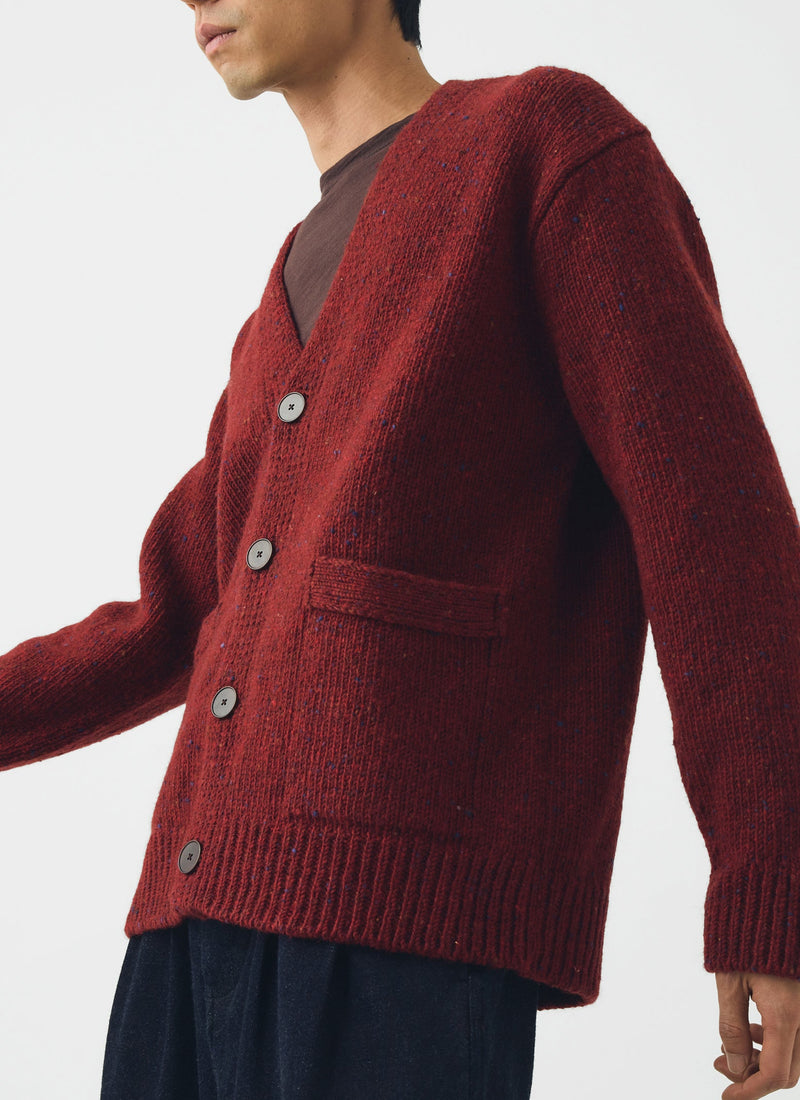 Donegal V Neck Cardigan | Russet Red