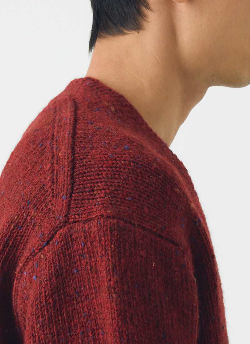 Donegal V Neck Cardigan | Russet Red