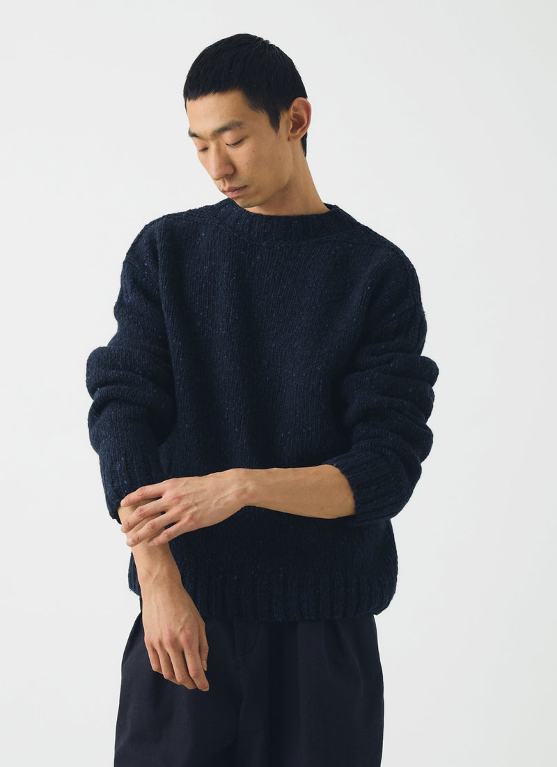 Finn Donegal Wool Sweater | Navy
