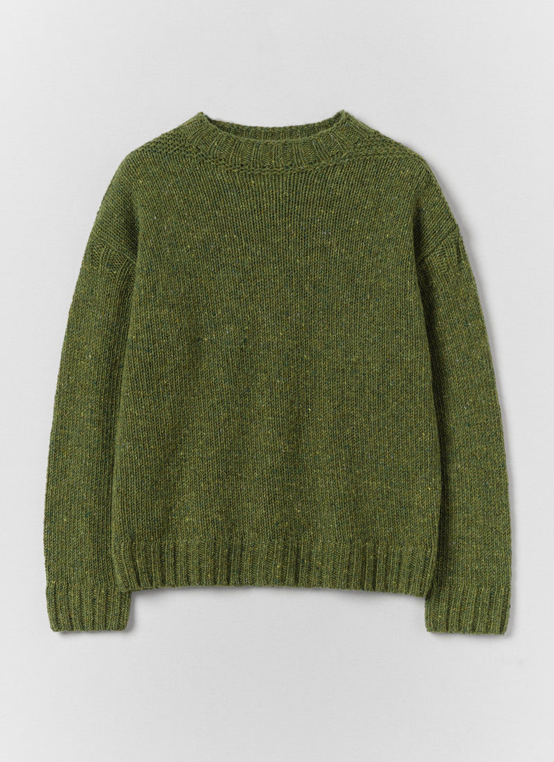 Finn Donegal Wool Sweater | Willow Green