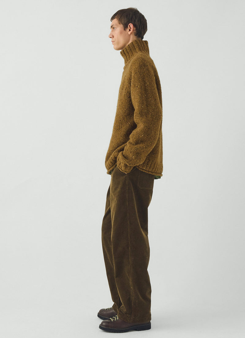 Donegal Wool Roll Neck Sweater | Straw
