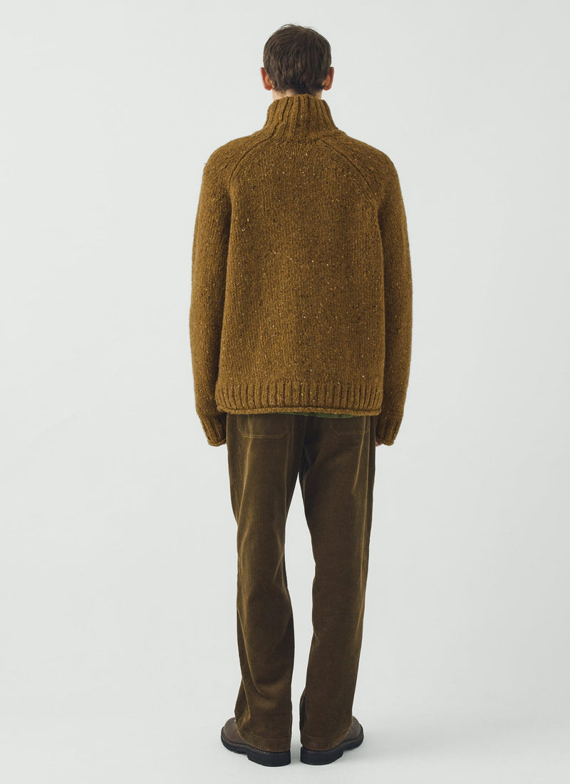 Donegal Wool Roll Neck Sweater | Straw