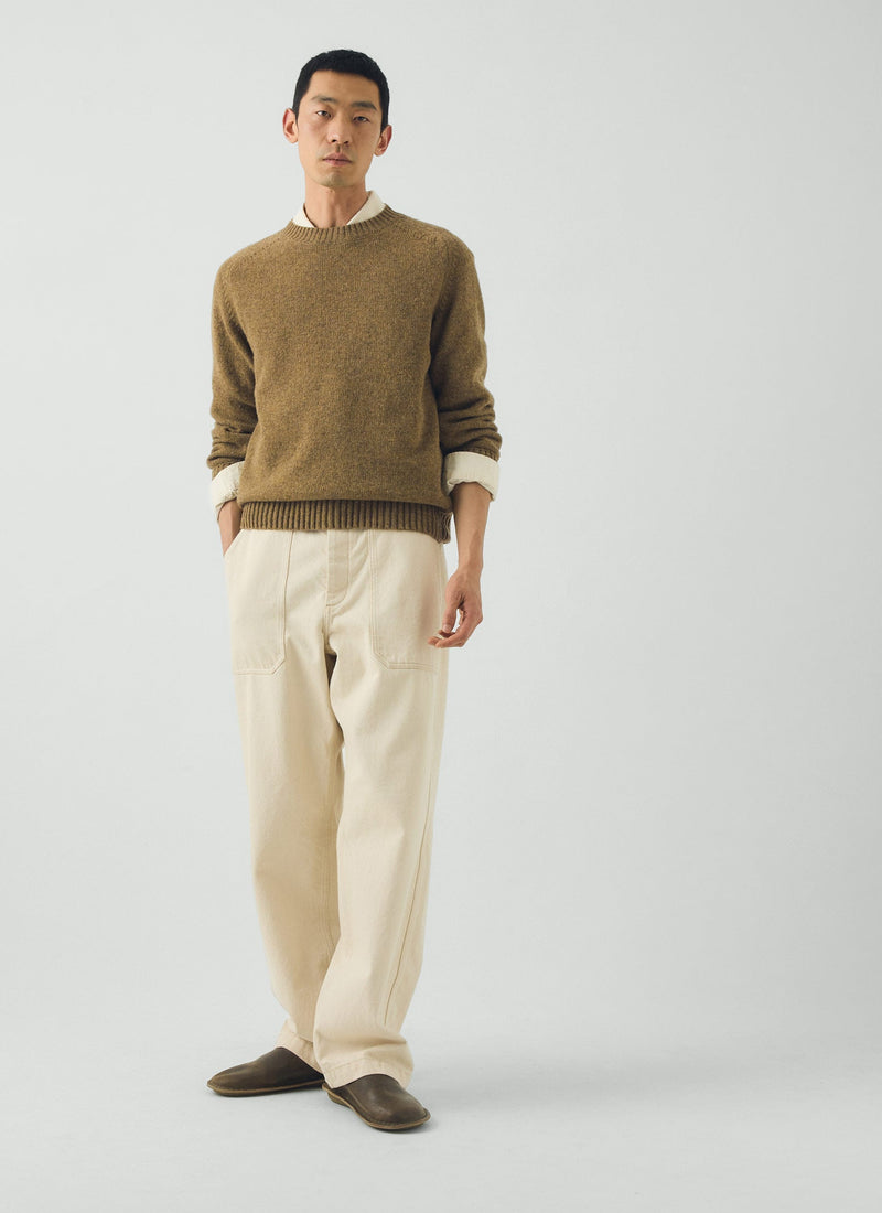 Crew Neck Wool Sweater | Dijon