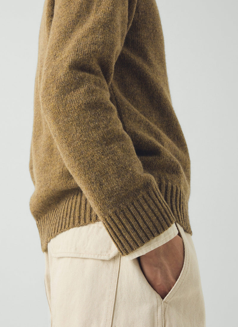 Crew Neck Wool Sweater | Dijon