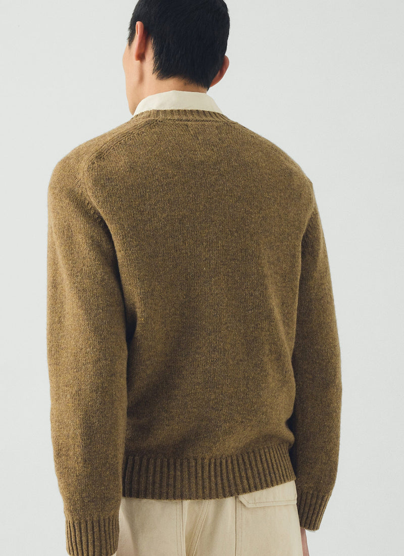 Crew Neck Wool Sweater | Dijon