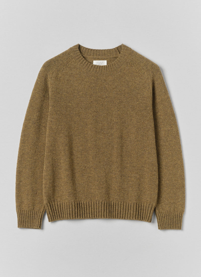Crew Neck Wool Sweater | Dijon