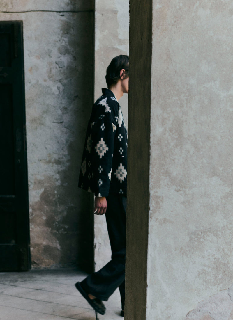Fugue Ikat Padded Jacket | Midnight/Sand