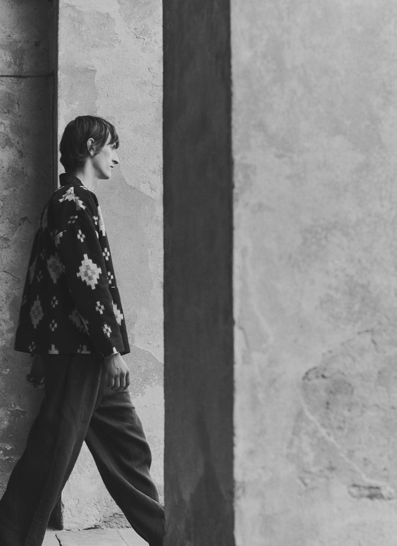 Fugue Ikat Padded Jacket | Midnight/Sand