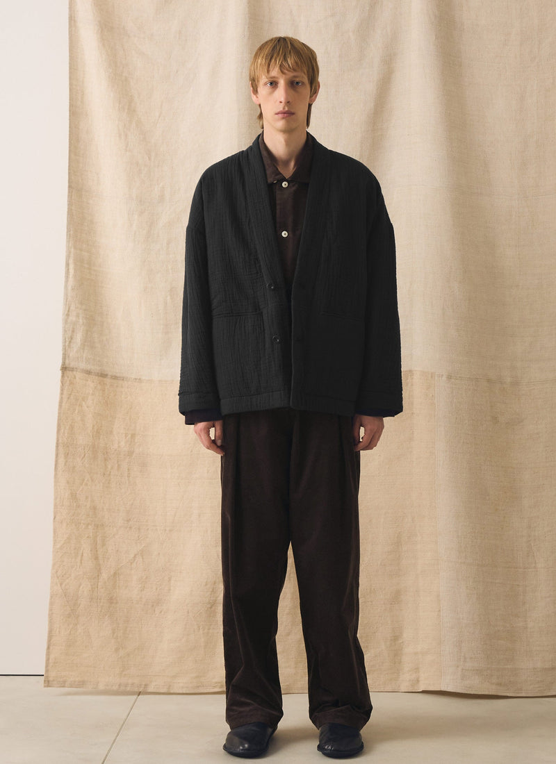 Relaxed Padded Cotton Jacket | Black Pepper
