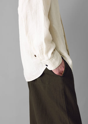 Alfie Garment Dyed Linen Trousers | Olive