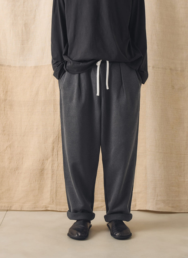 Brushed Cotton Hemp Lounge Trousers | Charcoal