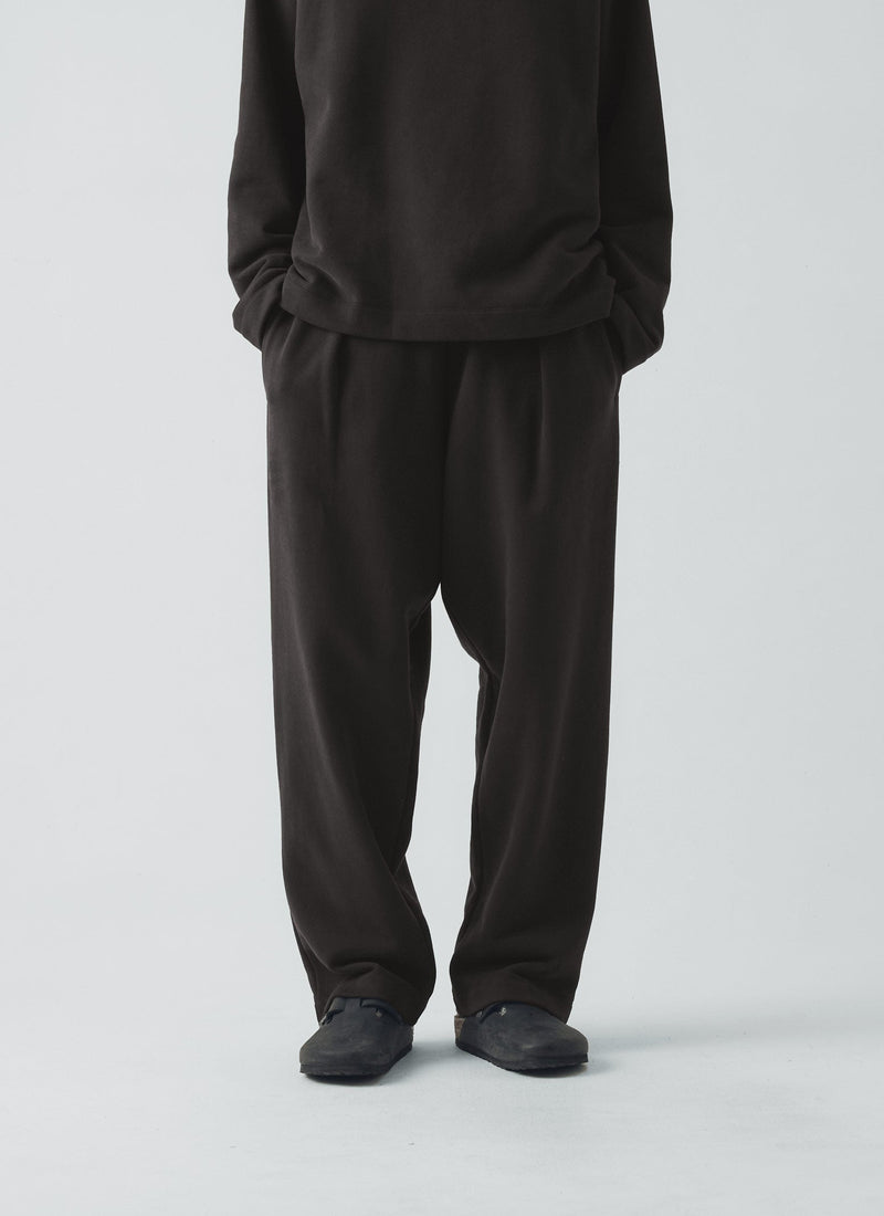 Loopback Jersey Pleated Trousers | Black Pepper