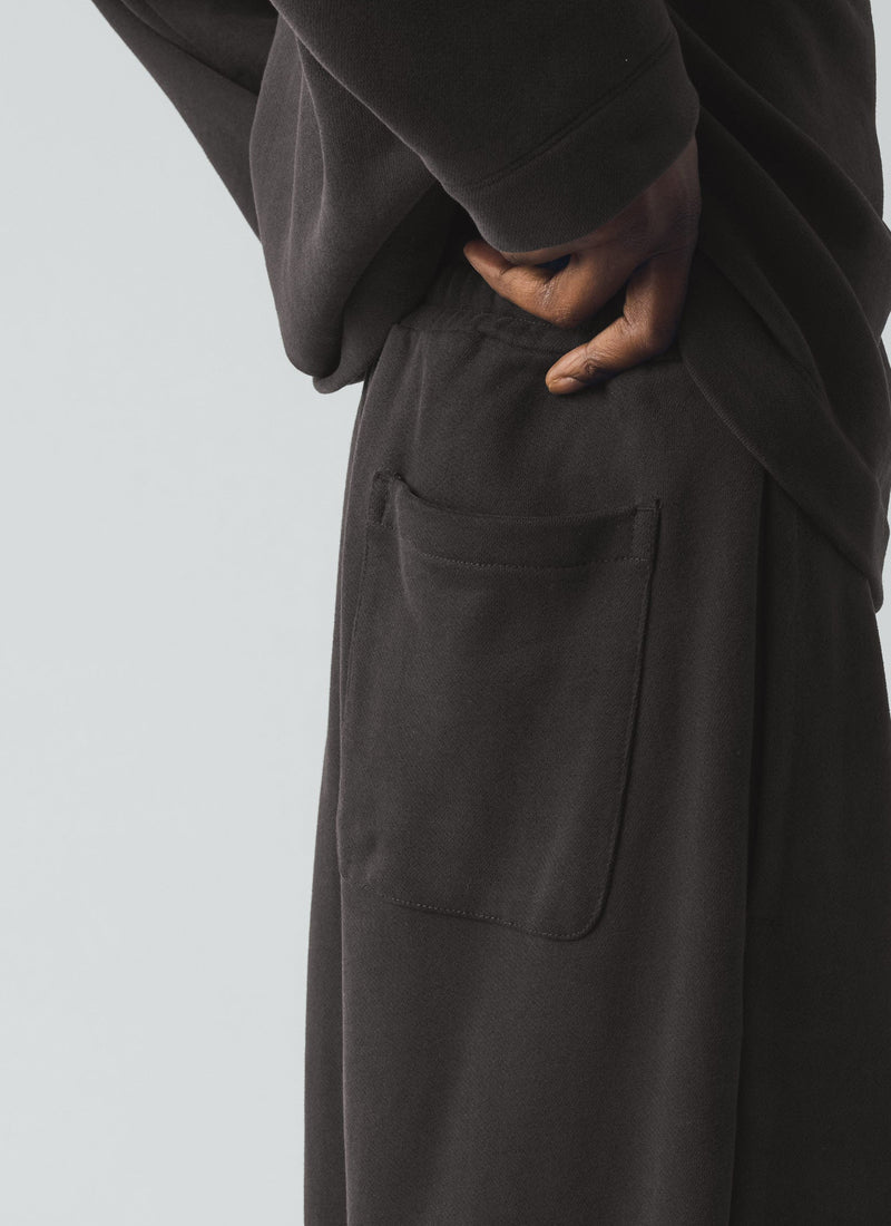 Loopback Jersey Pleated Trousers | Black Pepper