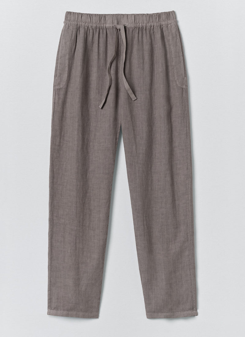 Alfie Garment Dyed Linen Trousers | Iron