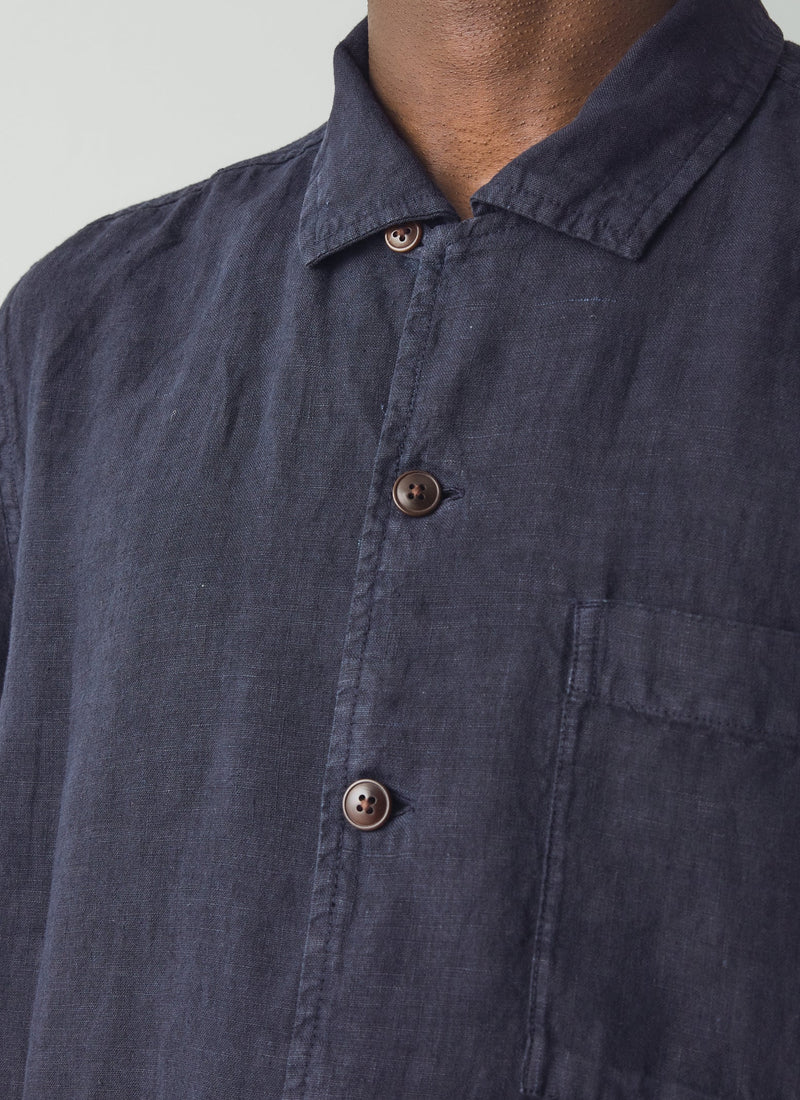 Linen Short Sleeve Shirt | Slate