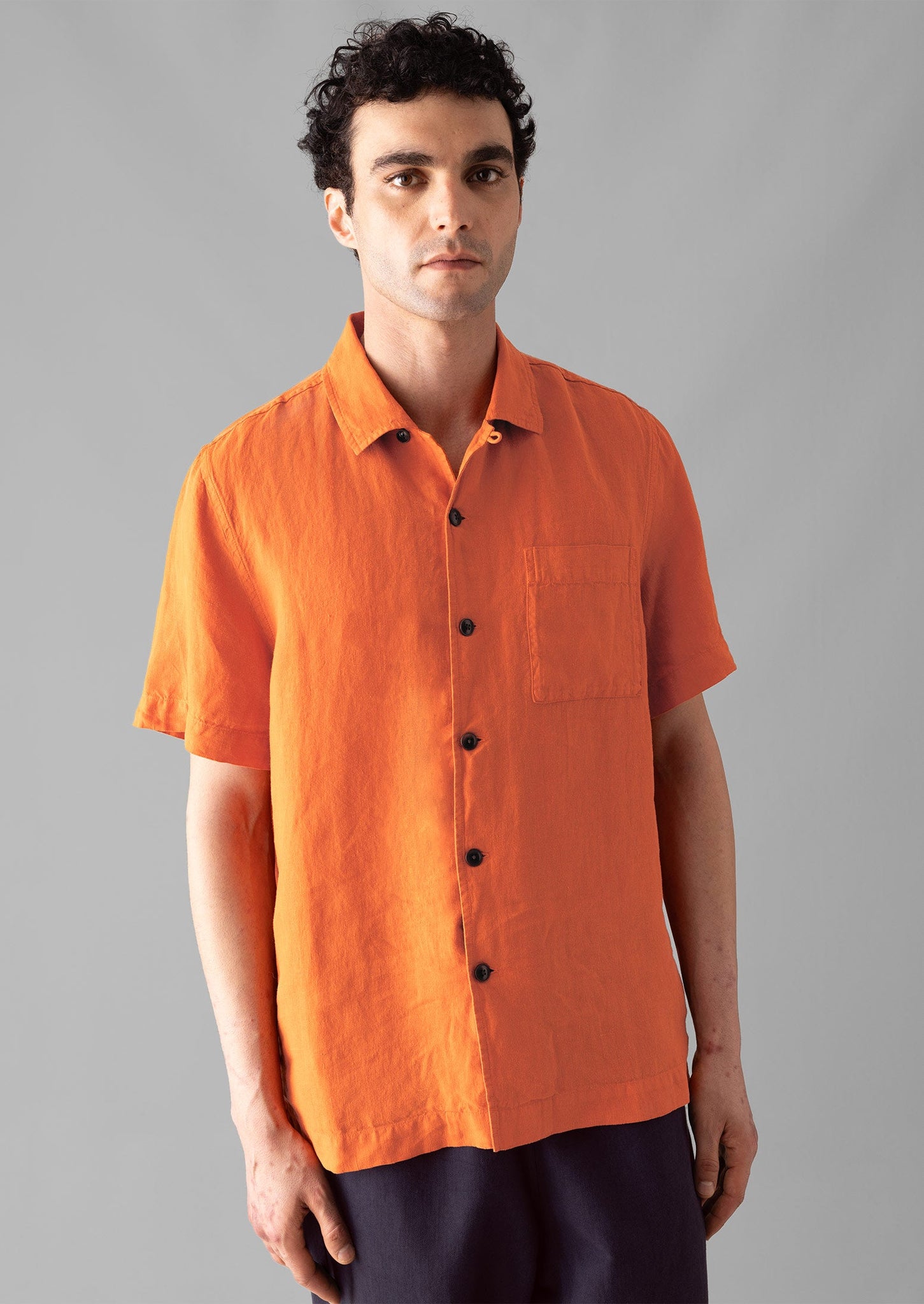 Linen Short Sleeve Shirt | Clementine