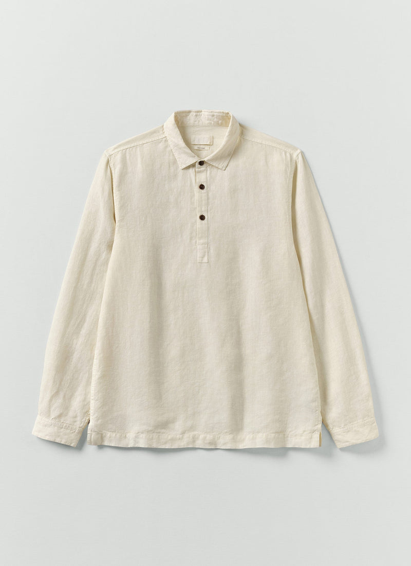 Half Placket Linen Shirt | Parchment