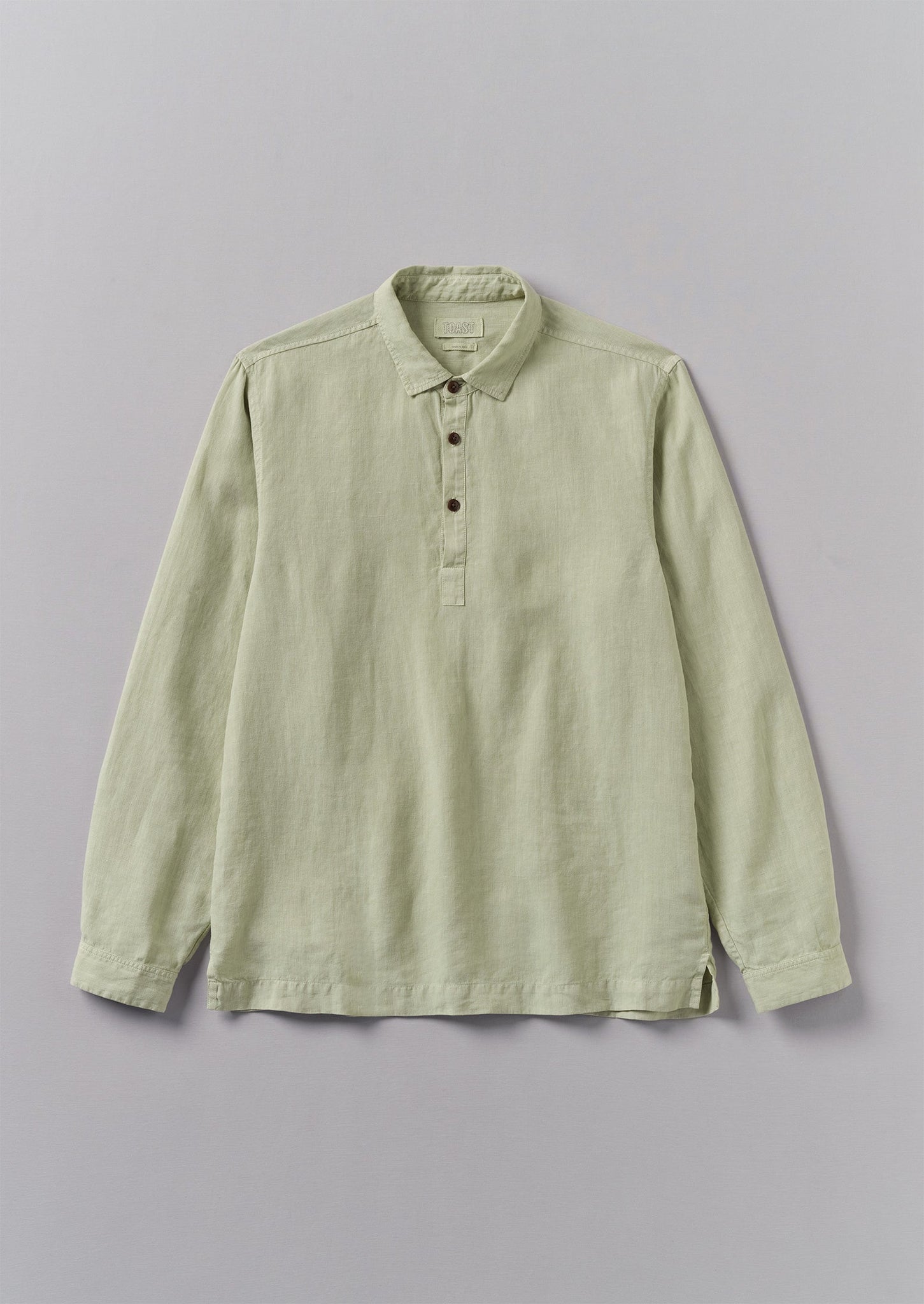 Half Placket Linen Shirt | Pebble