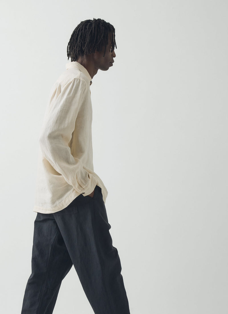 Loop Button Linen Shirt | Parchment