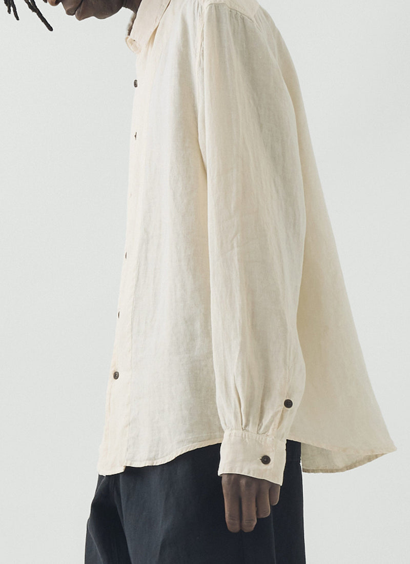 Loop Button Linen Shirt | Parchment