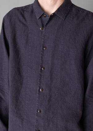 Loop Button Linen Shirt | Slate