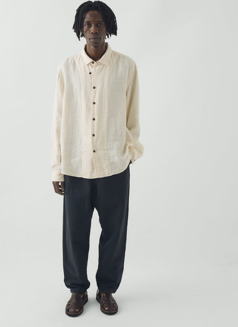 Loop Button Linen Shirt | Parchment