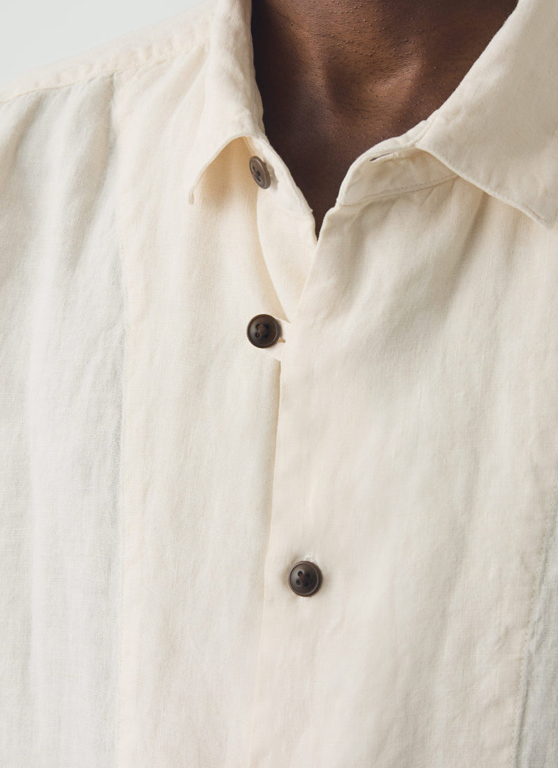 Loop Button Linen Shirt | Parchment