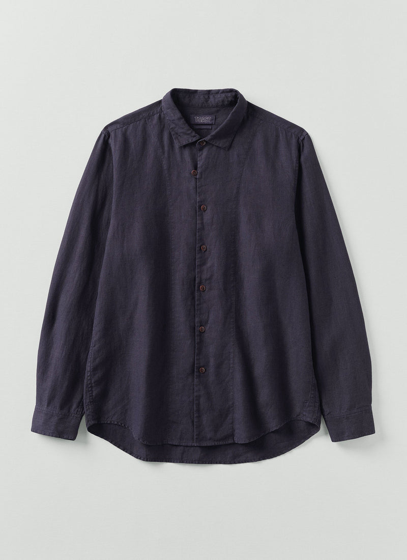 Loop Button Linen Shirt | Slate