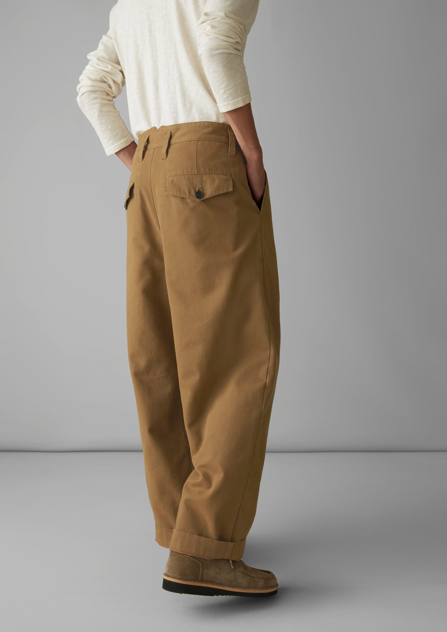 Bill Cotton Canvas Wide Leg Trousers | Acorn