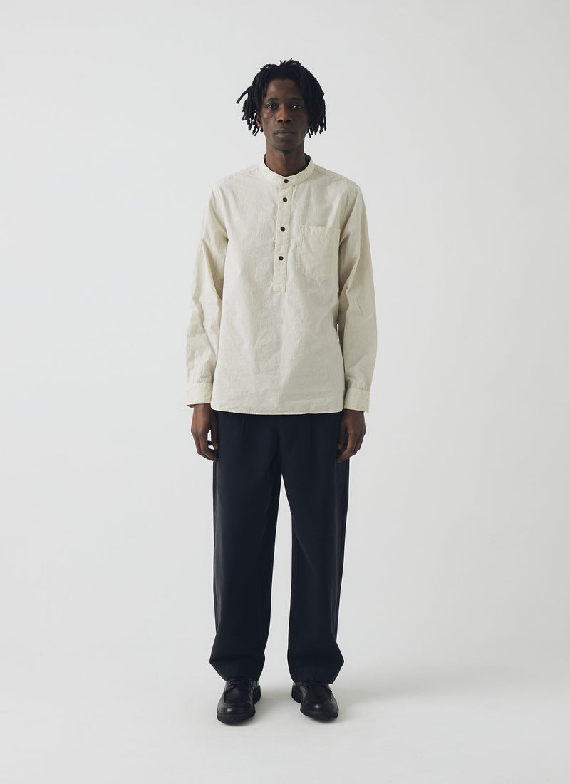Bill Cotton Canvas Wide Leg Trousers | Dark Navy