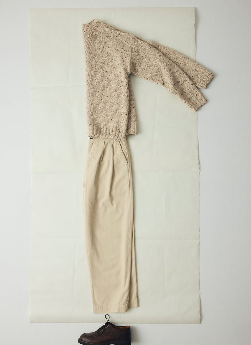 Bill Cotton Canvas Wide Leg Trousers | Stone
