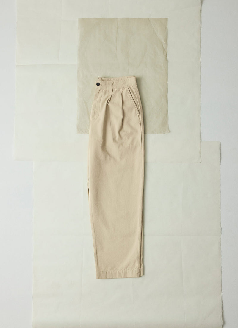 Bill Cotton Canvas Wide Leg Trousers | Stone